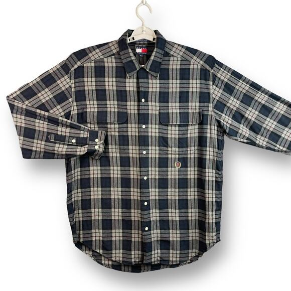 Tommy Hilifger Mens Button Down Shirt Size Medium Long Sleeves  Checkered - Picture 1 of 10